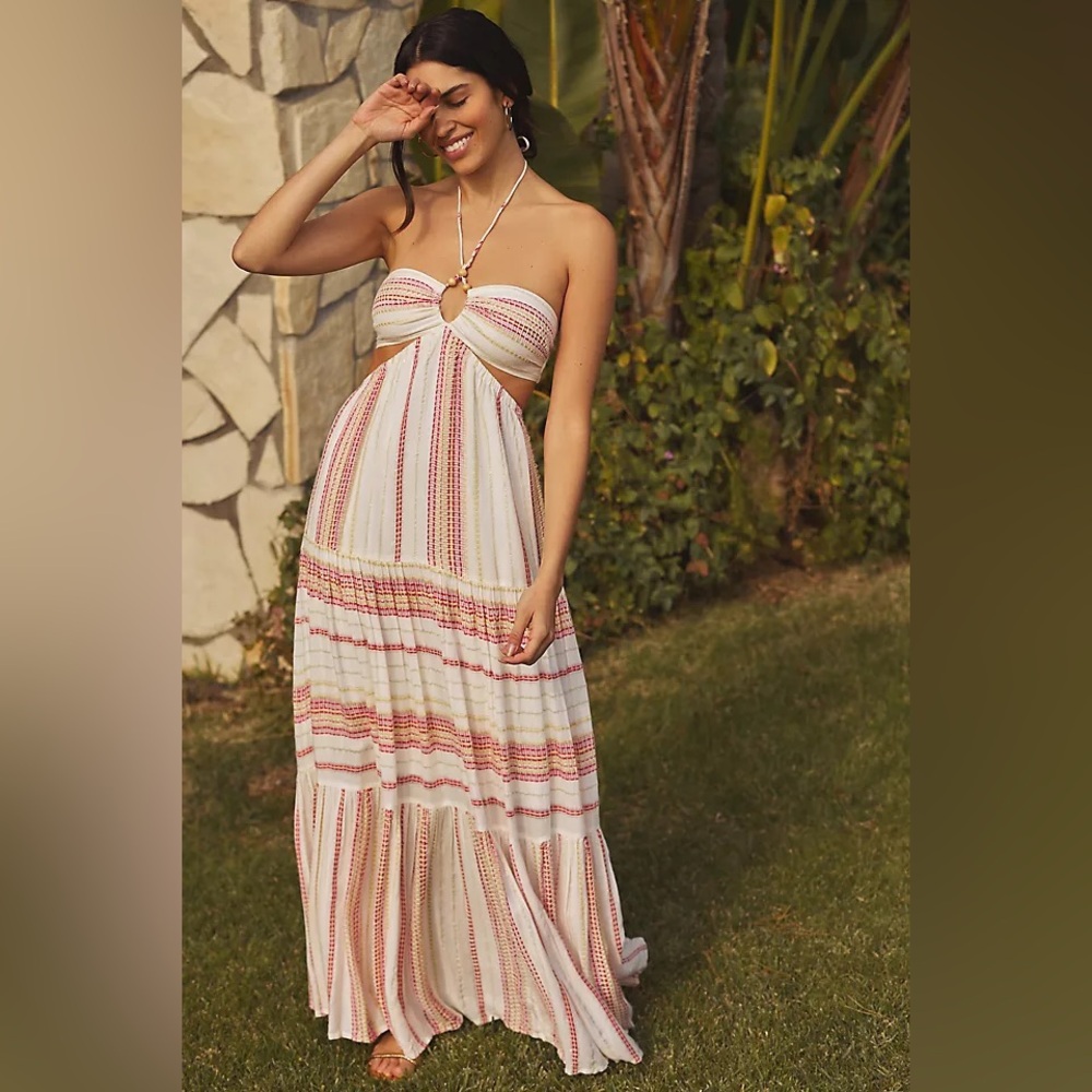 Anthropologie LSPACE Jenevive Cutout Halter Dress XS